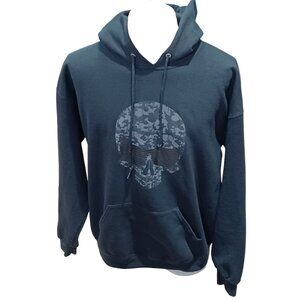 Karl Lagerfeld Paris Black Skull Graphic Hoodie XL Men's Cotton & Polyester